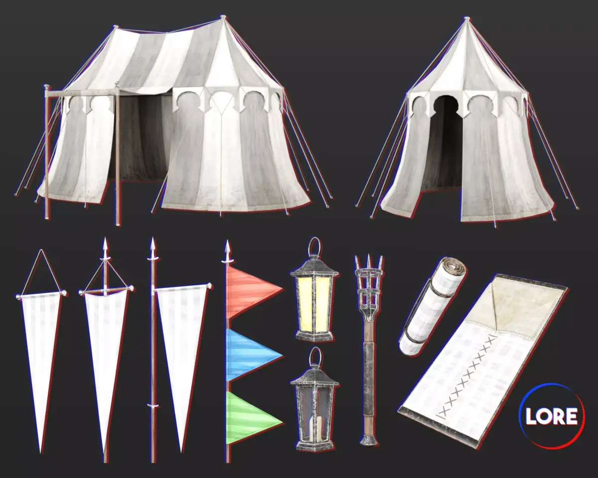 Medieval Collection Elegant Campsite 3D Model Pack purchase