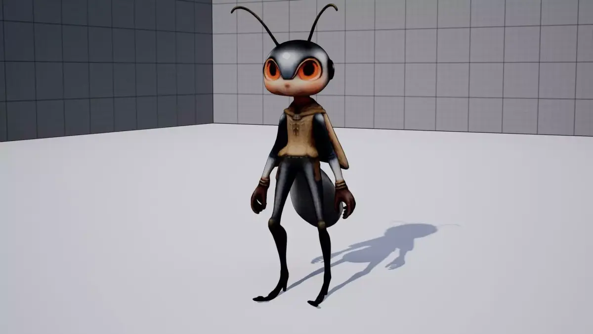 Humanoid Cricket Stylized Low-poly 3D model