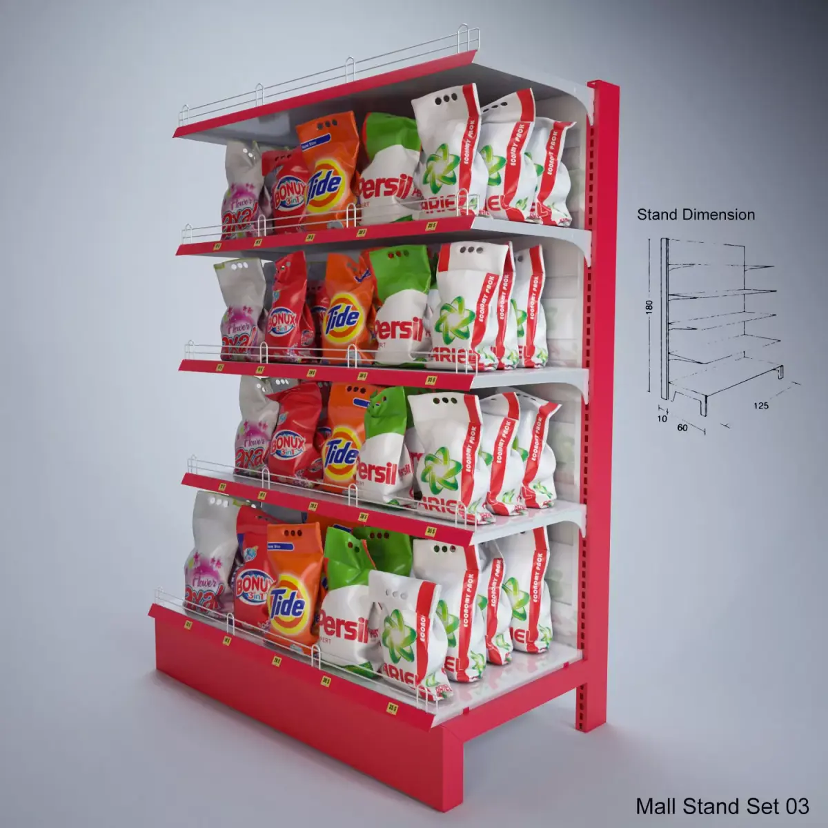 Mall Stand Set 03 3D model