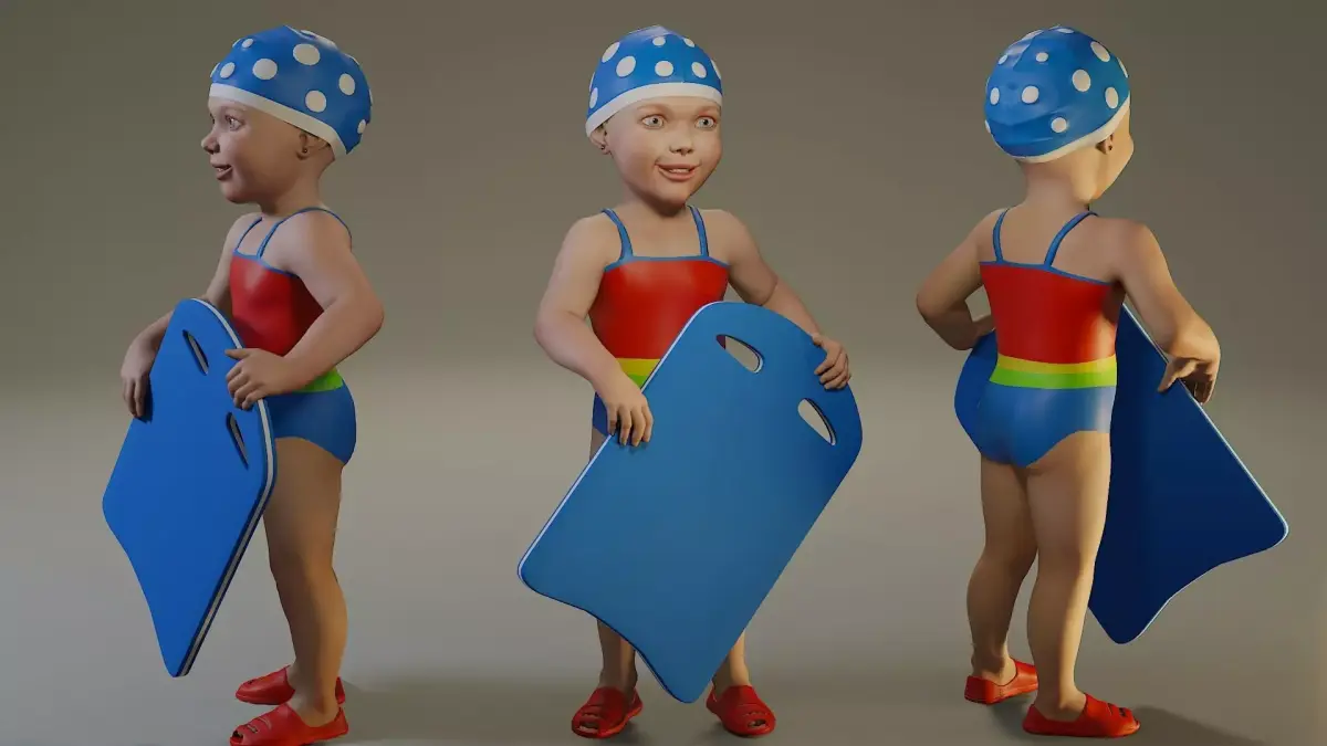 SwwimmingPool Child Female ACC0203010 Low-poly 3D model