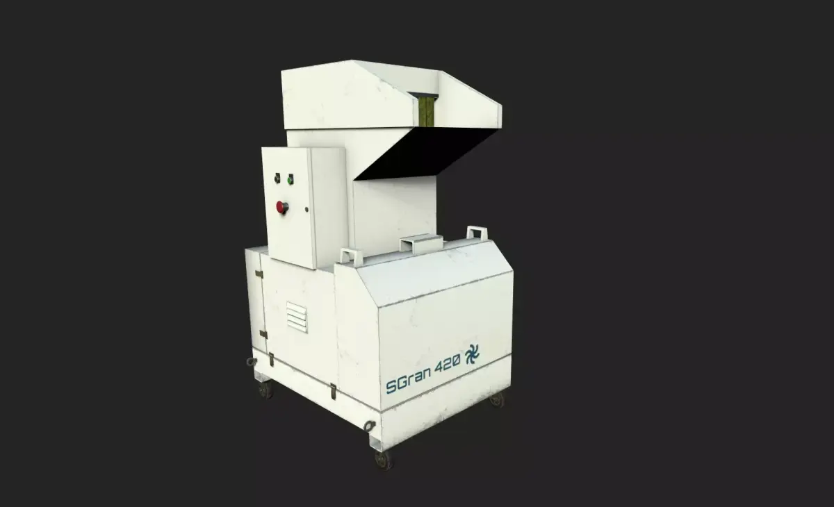 Waste Plastics Granulator Low-poly 3D model
