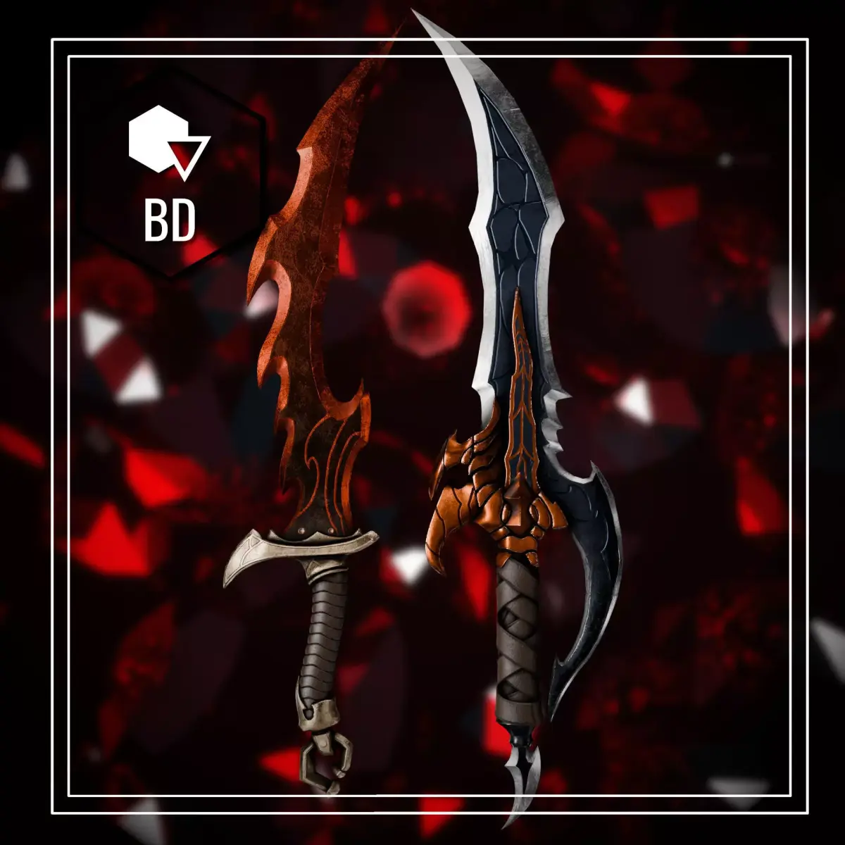 Knight killer and Rasakas Venom fang Low-poly 3D model