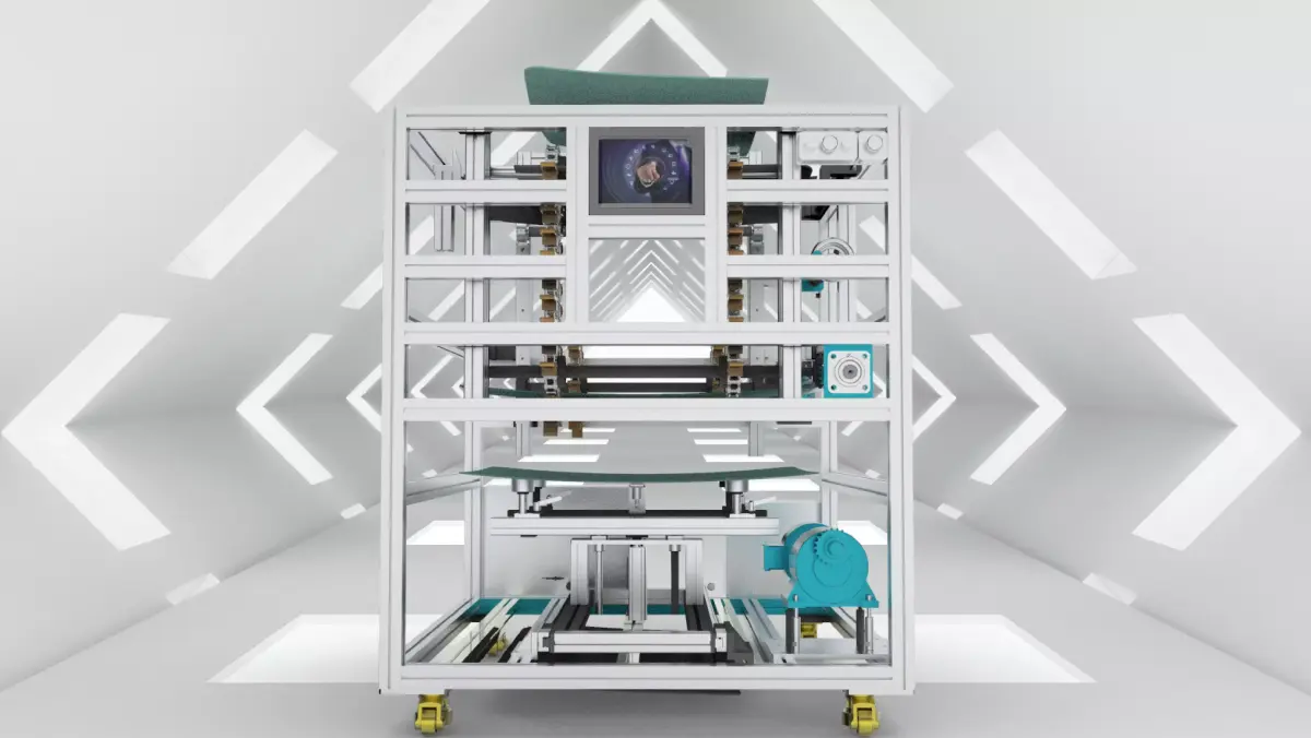 Chain-structure-stacking-machine teflon coating machine 3D model
