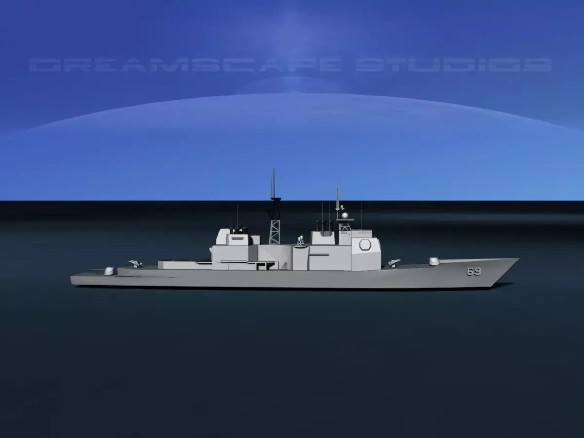 USS Vicksburg CG-69 LP Low-poly 3D model