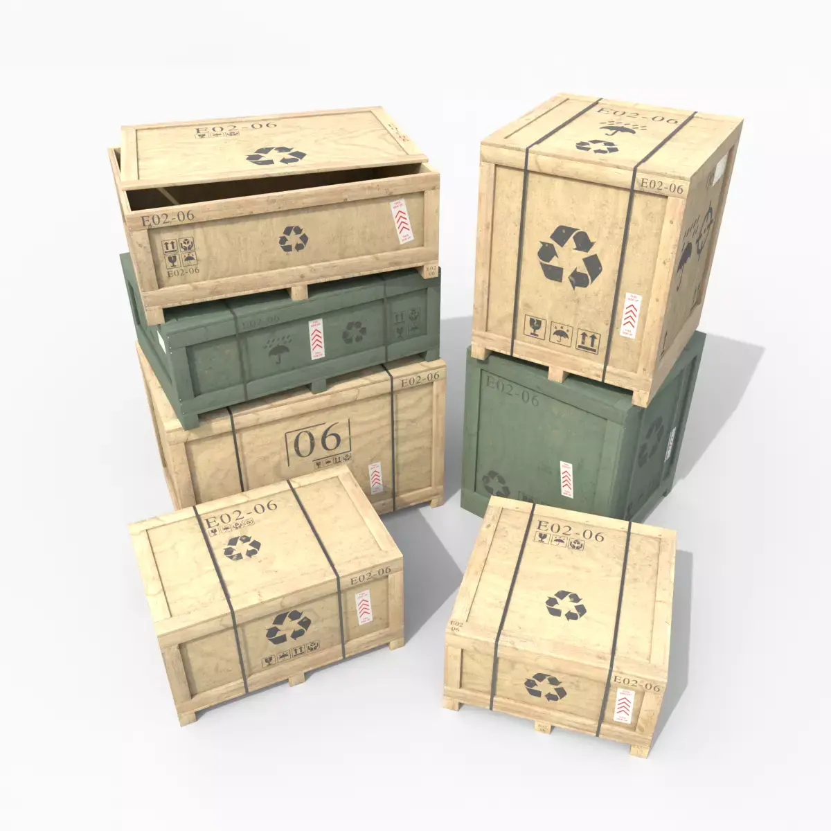 Customizable Wooden Crate Pack - Scene Essentials
