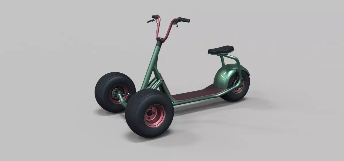 Electric trike scooter concept 3D model