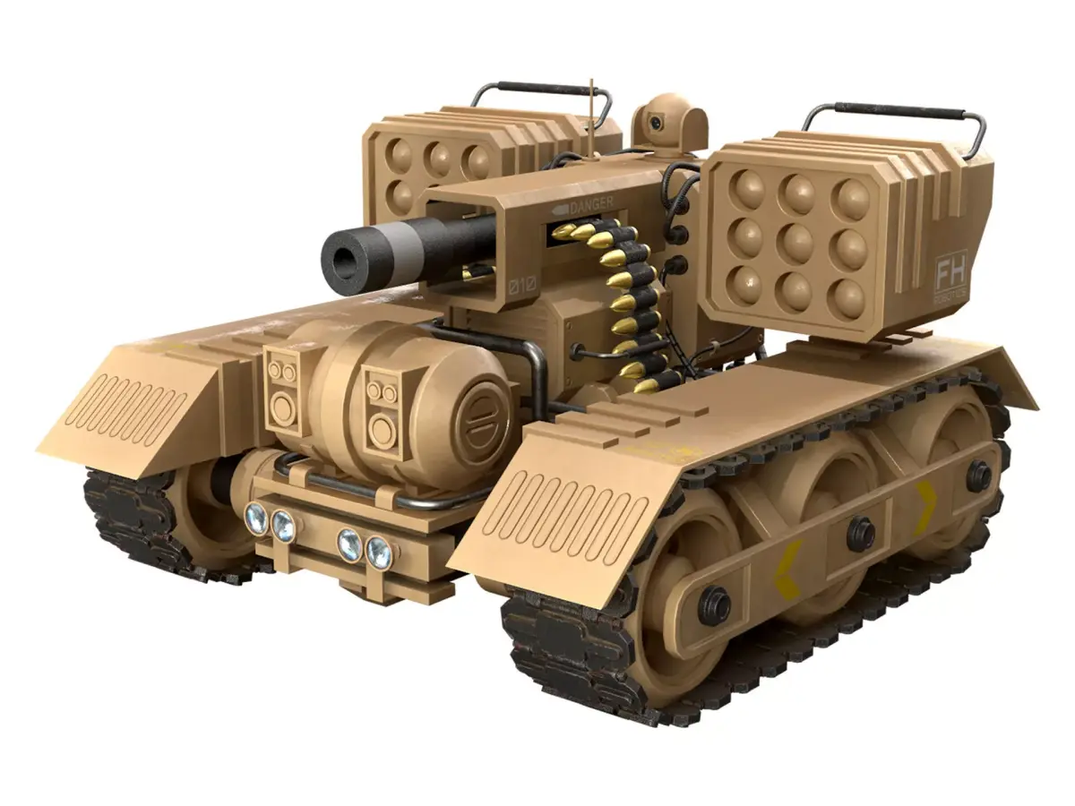UGV Concept-3B-Desert-Clean Low-poly 3D model