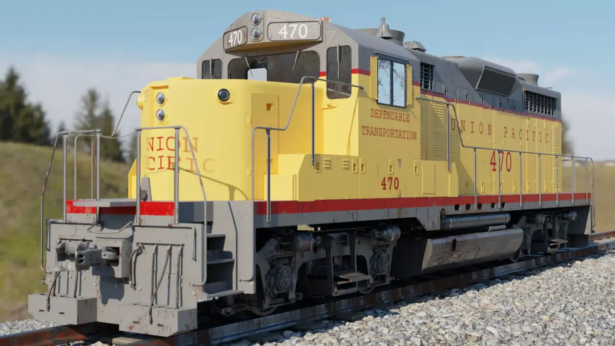 Diesel Train Locomotive EMD GP20 Textured 3D model