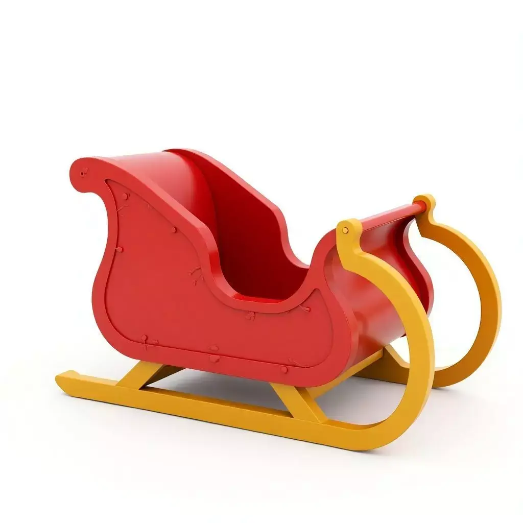 Stylized Santa Claus Sleigh Low-poly 3D model purchase