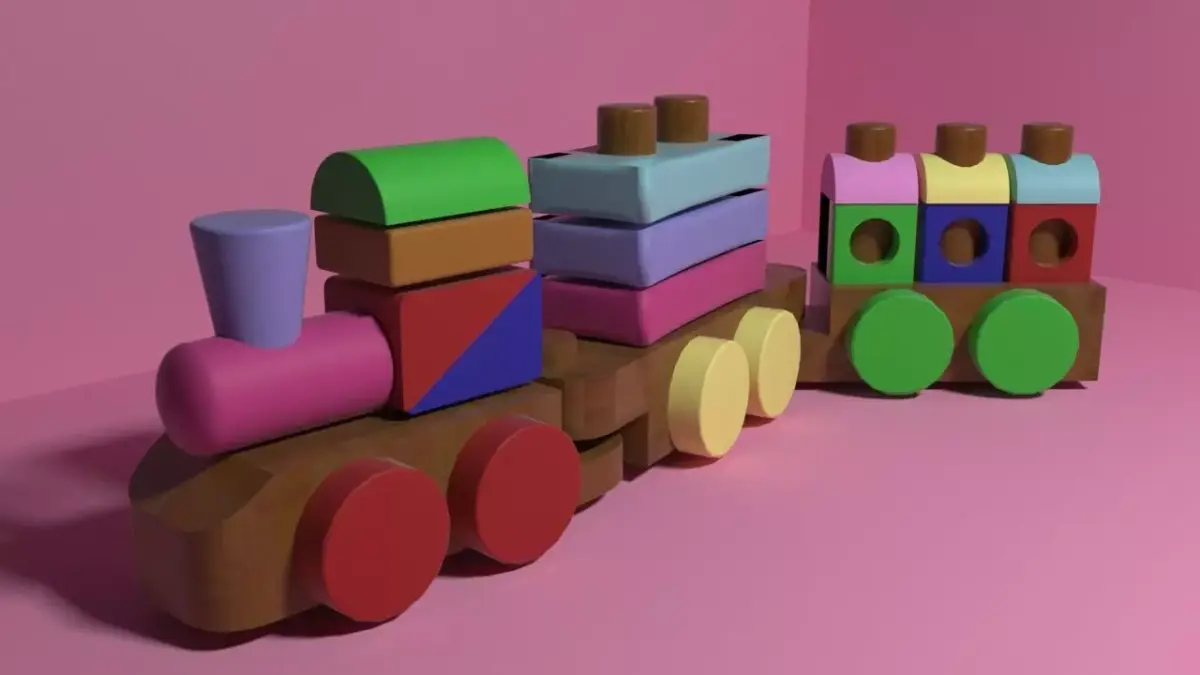 Wooden Train 3D model