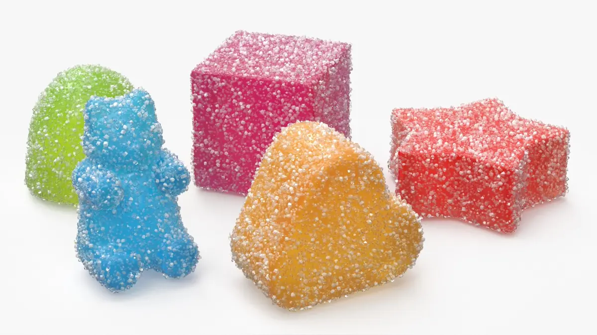 Assorted Gumdrops Sugar Coating Set Multicolor 3D model