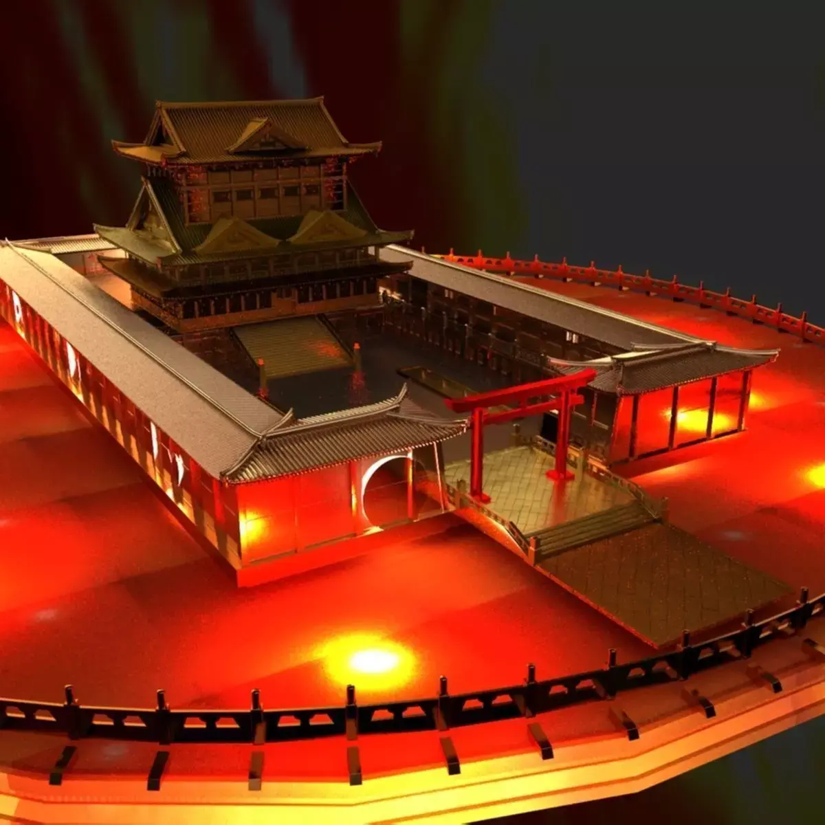 Chinese House Low-poly 3D model