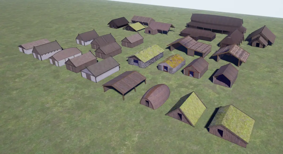 Vikings Norse reallistic architecture pack Low-poly 3D model