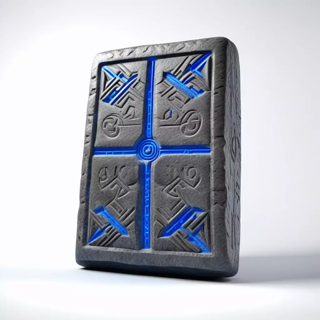 SciFi Glowing Rune Stone Tablet 3D model
