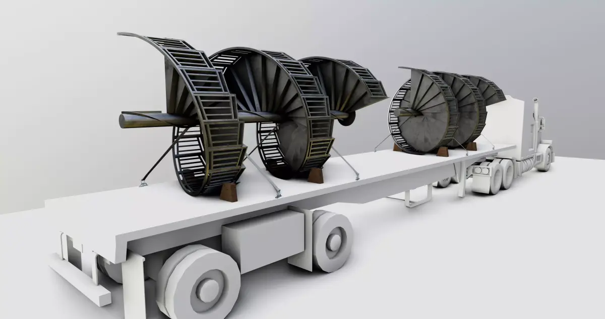 CARGO MODELS FOR TRUCK TRAILER-Spiral Stair Type-1 3D model