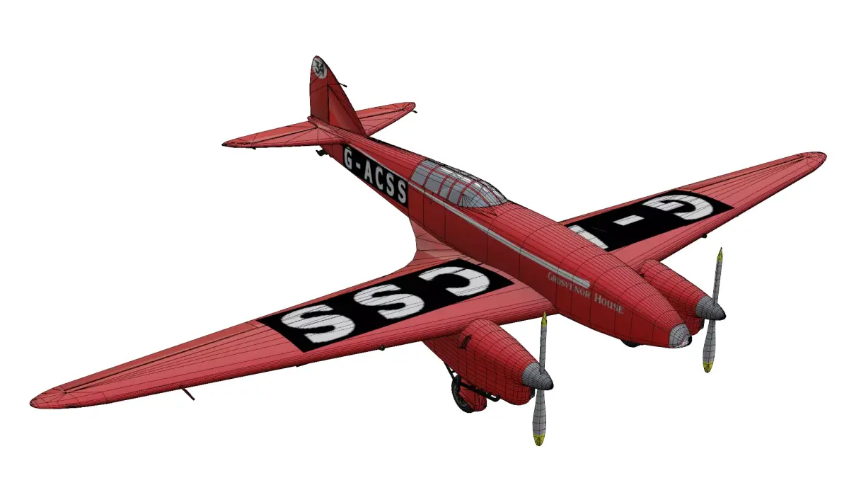 de Havilland DH88 Comet Low-poly 3D model