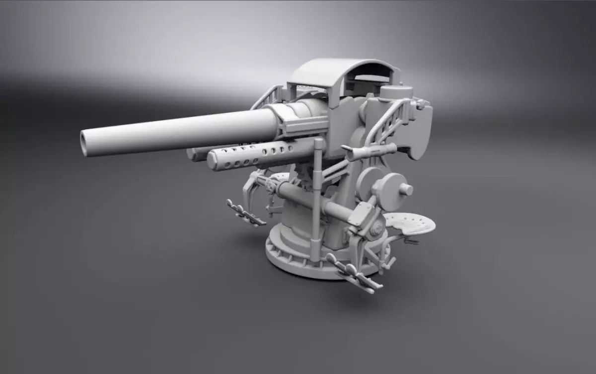 5 inch 25 caliber AA scale model 3D print model