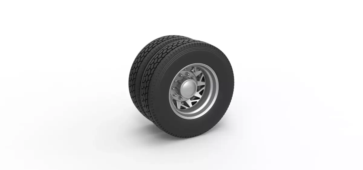 Rear custom wheel of semi truck Version 14 Scale 1 to 25 3D print model