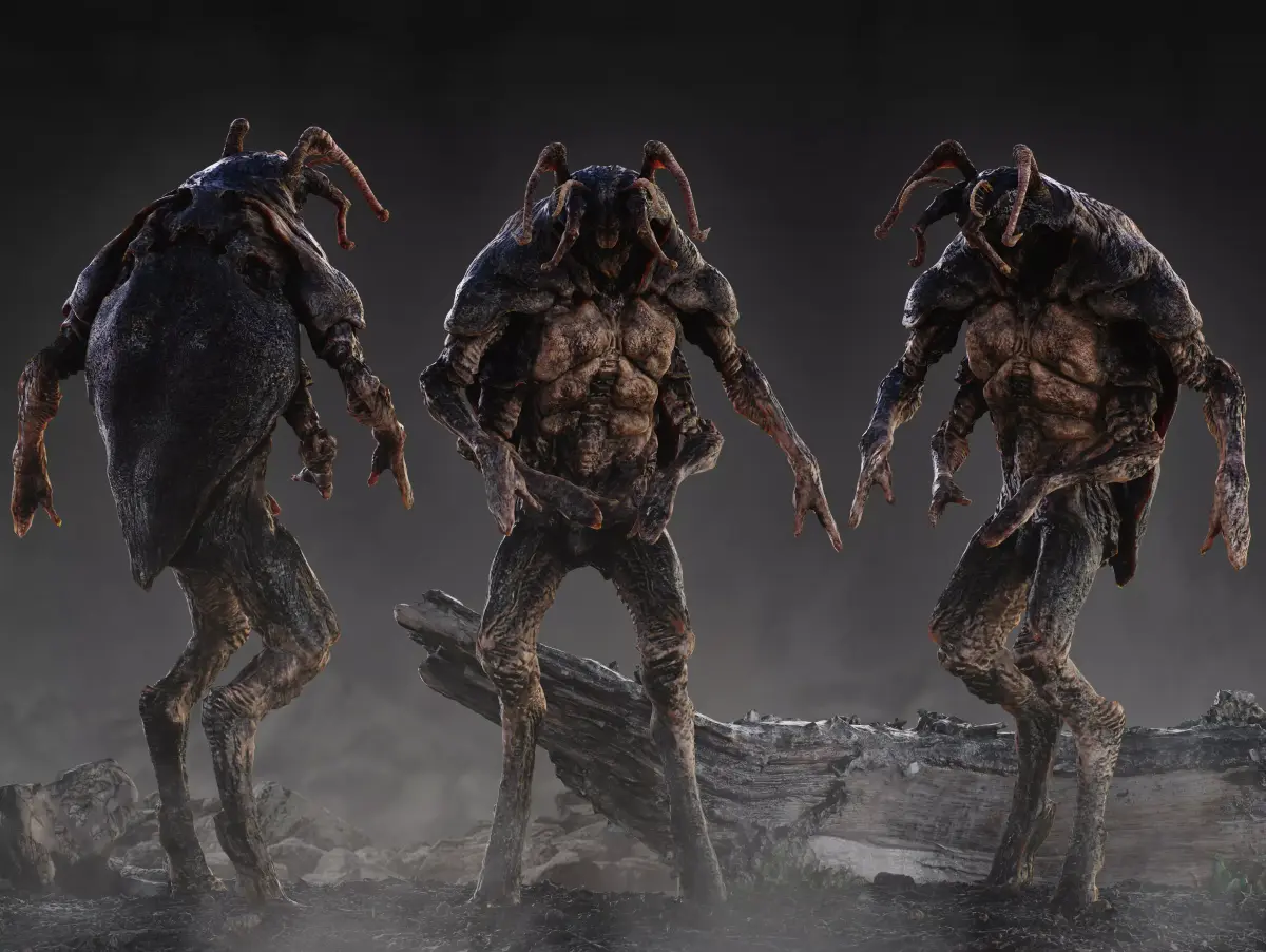 Insectoid Creature Beetle Low-poly 3D model