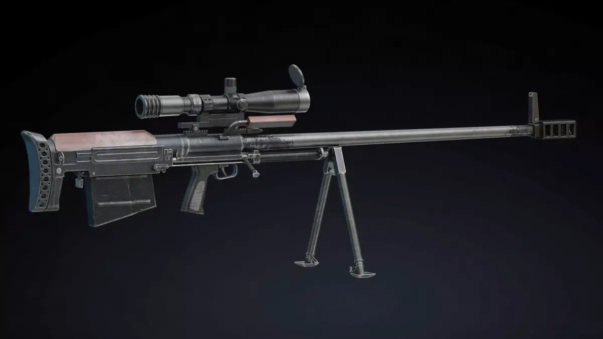 KSVK Sniper Low Poly Realistic Low-poly 3D model