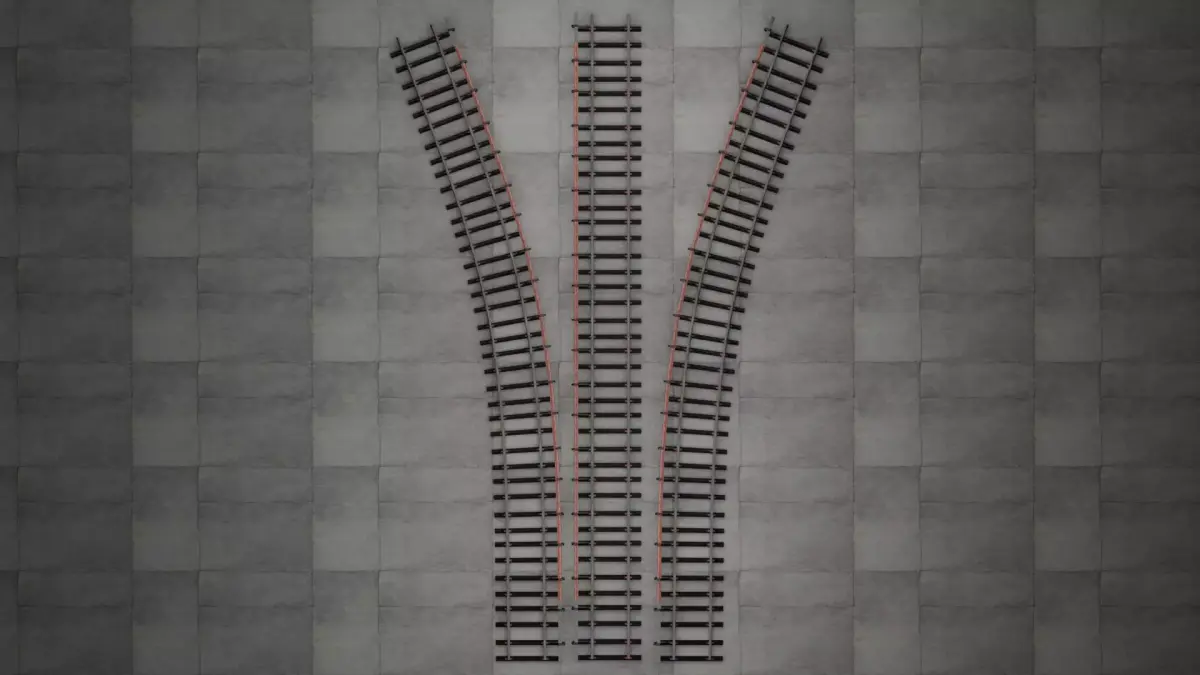 Metro rails Low-poly 3D model