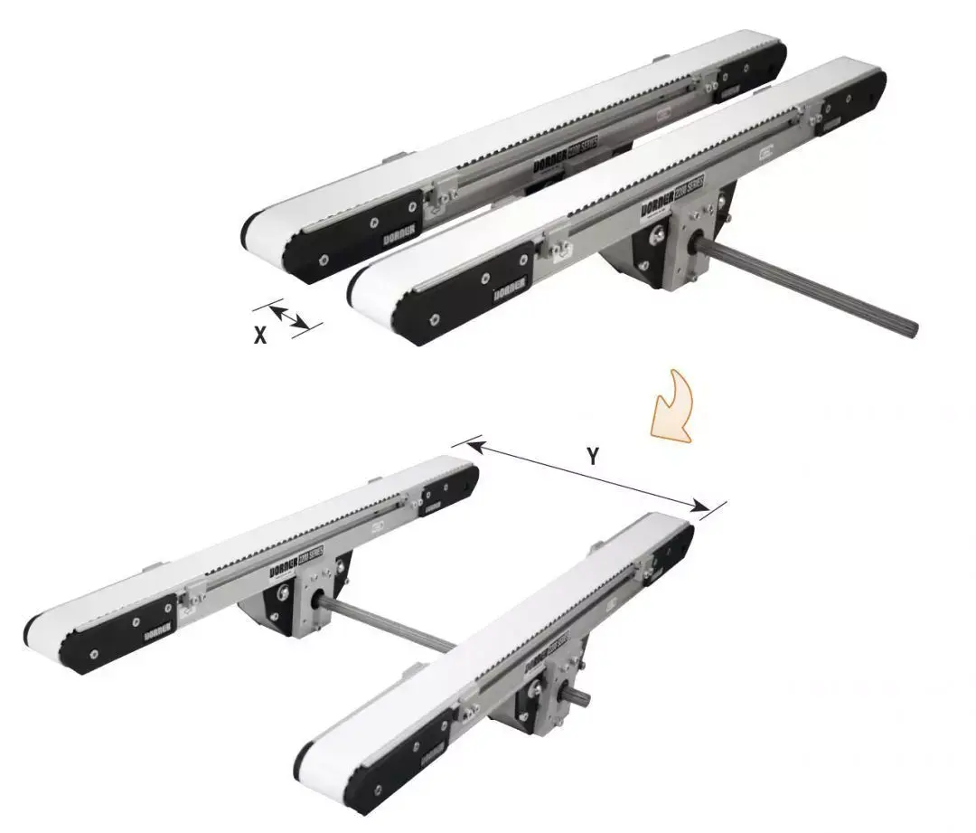 Automatic Width Adjustable Conveyor with Synchronized Twin Belts 3D model