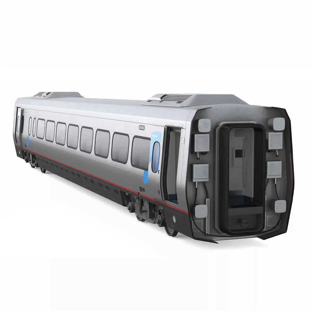 Acela Express Passenger Coach Rigged 3D model