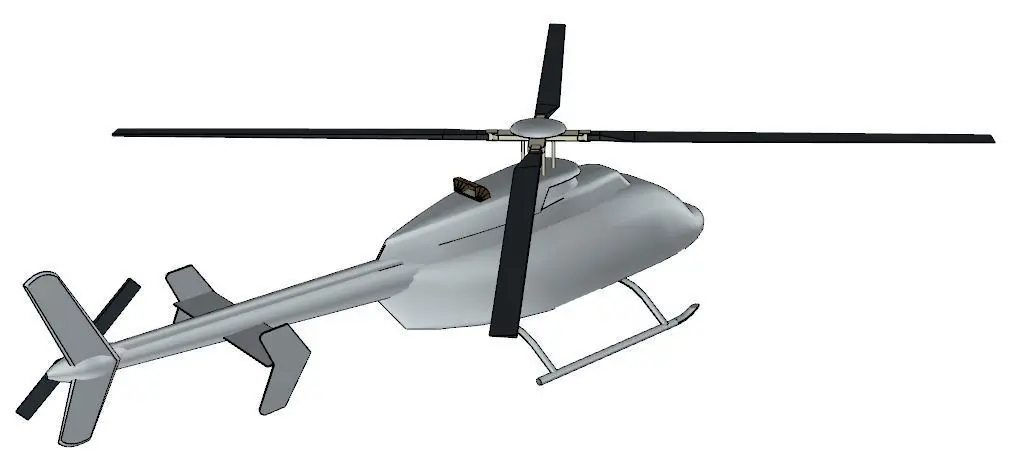 Bell 407 helicopter Low-poly 3D model