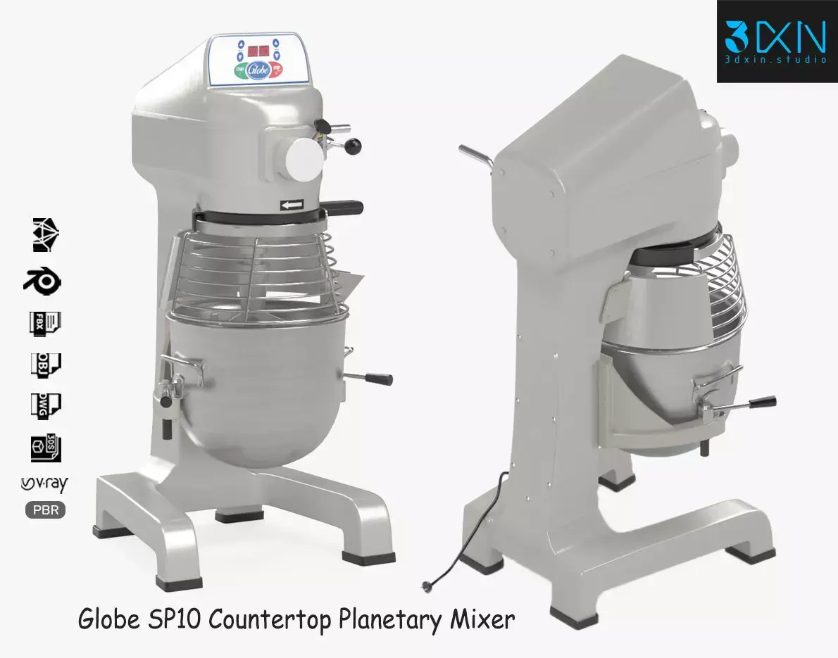 Globe SP10 Countertop Planetary Mixer 3D model