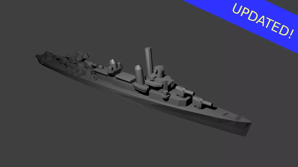 Fletcher Class Destroyer Warship 3D print model