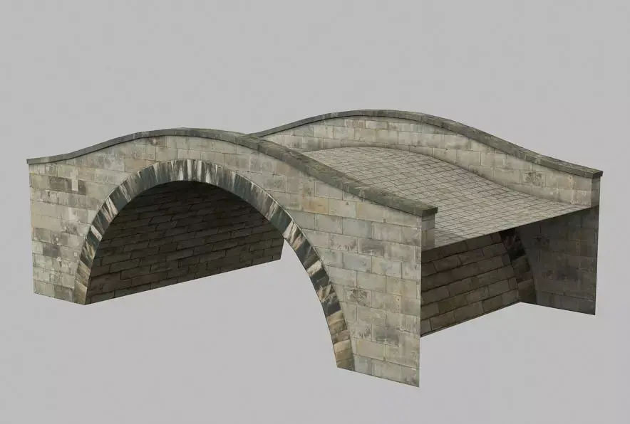 Canal bridge 2 Low-poly 3D model