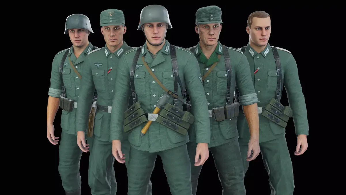 German soldier World war 2 Low-poly 3D model