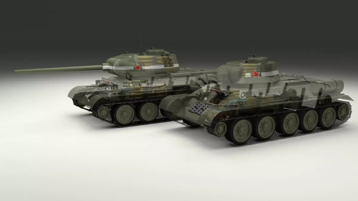 T-34 76 85 Tanks w Interior 3D model