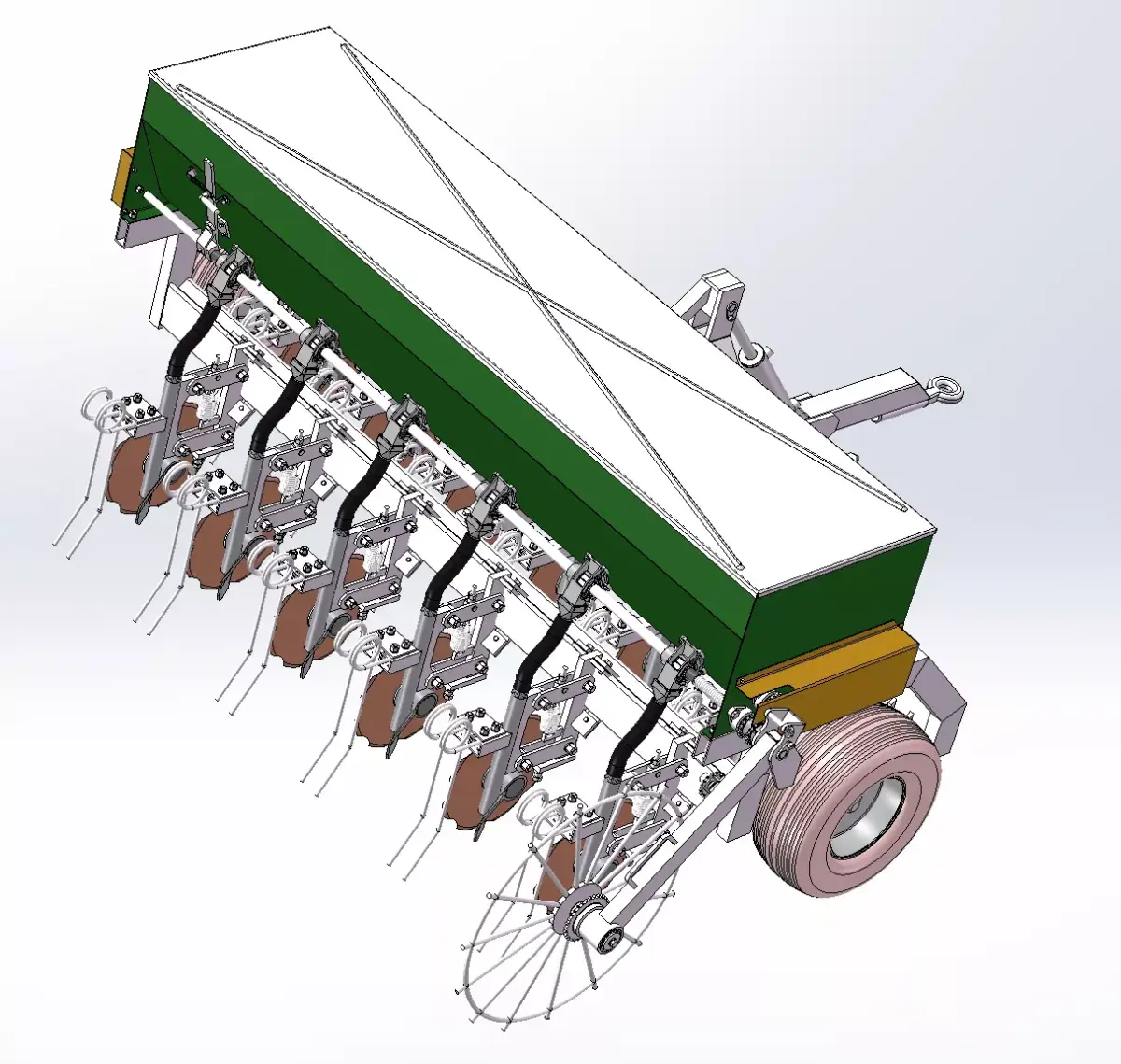 Mechanical Seed Drill   Automatic Seeder 3D model