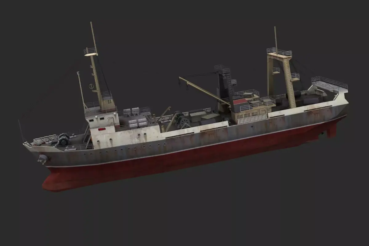 Fishing trawler Low-poly 3D model
