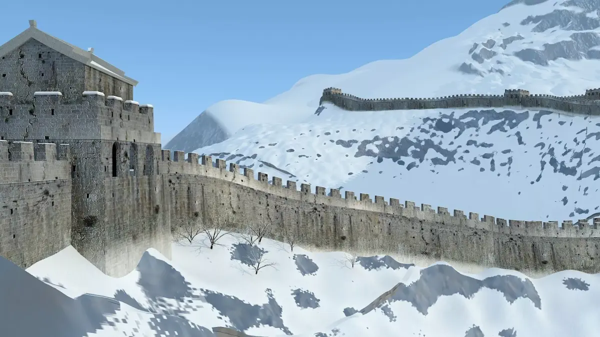 The Great Wall in winter 3D model