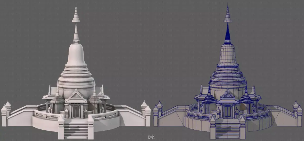 Pagoda V04 Low-poly 3D model
