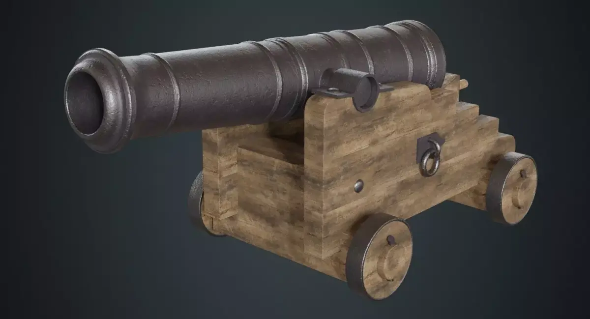 Vessel Cannon 1A Low-poly 3D model