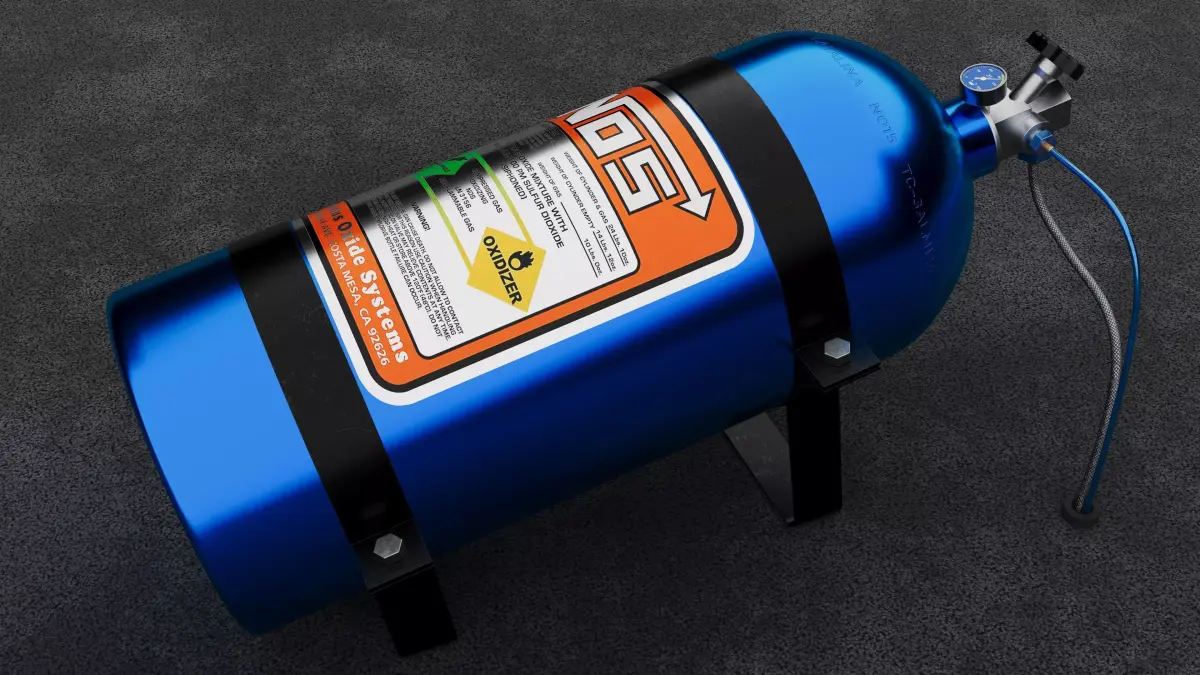 NOS - Aluminum Nitrous Bottle 3D Model Low-poly 3D model