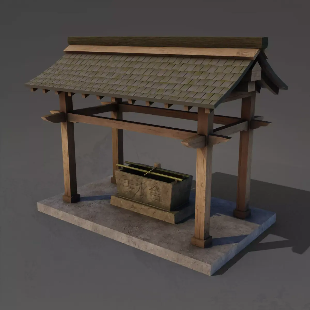 Temizuya - 4 Japanese Shinto Temizuya -4 GameReady Versions Low-poly 3D model