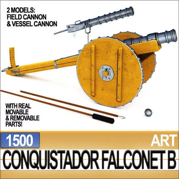 Conquistador Cannon Falconet B 1500 3D model