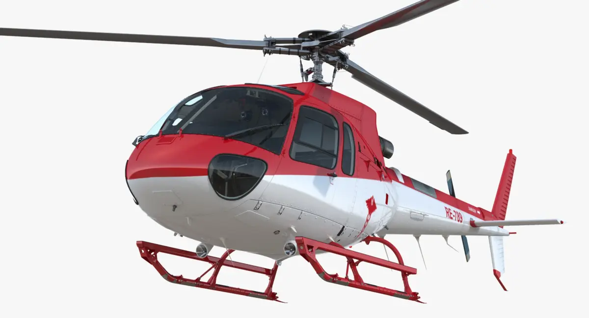 Medical Transport Helicopter Eurocopter AS-350 3D model