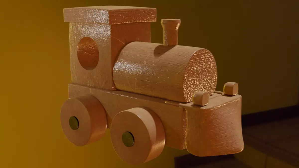 Wooden Toy Train Free 3D model