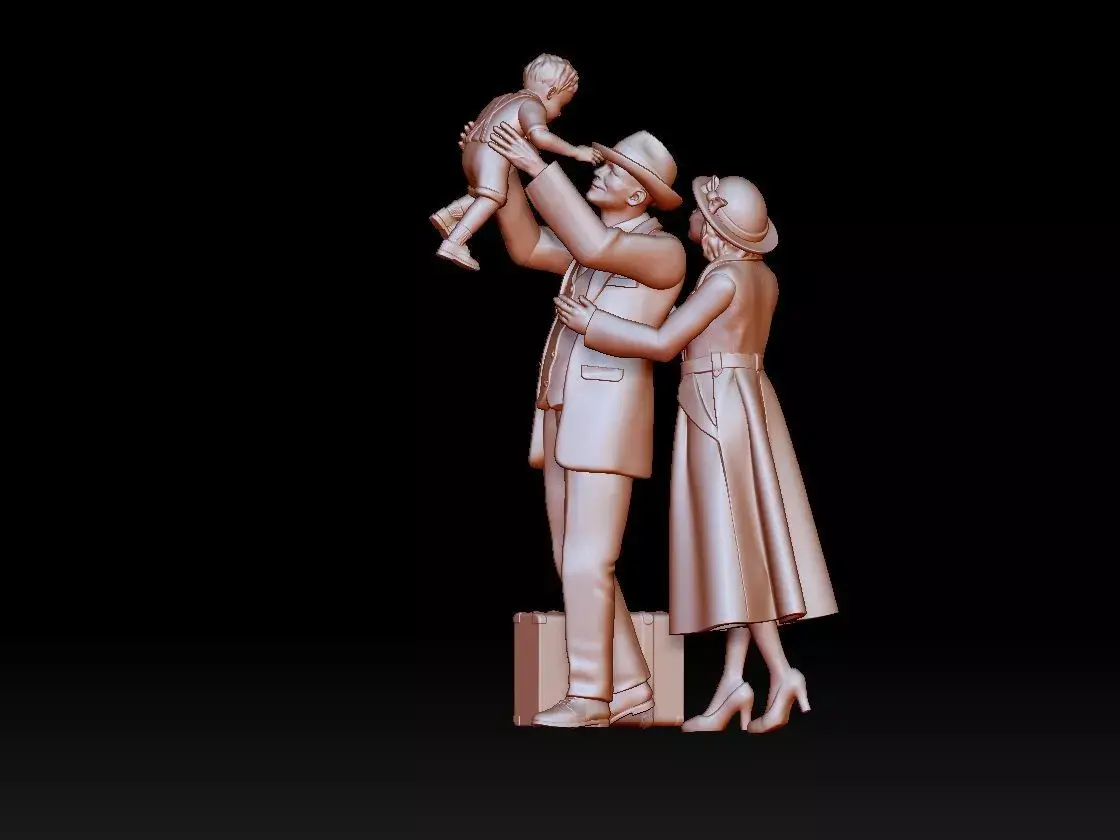 man woman boy 3D print model