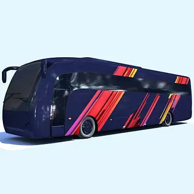 Blue Colorful Bus 3 3D model