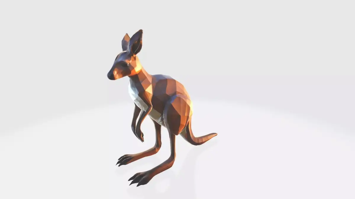 A Female  Gender Grey  Red Kangaroo Life 3d Render 3D model