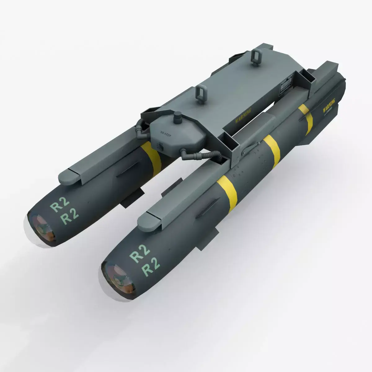 Missile AGM-114 Hellfire X2 Low-poly 3D model
