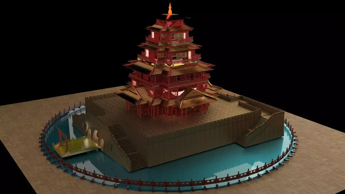 Chinese ancient house  3D model 3