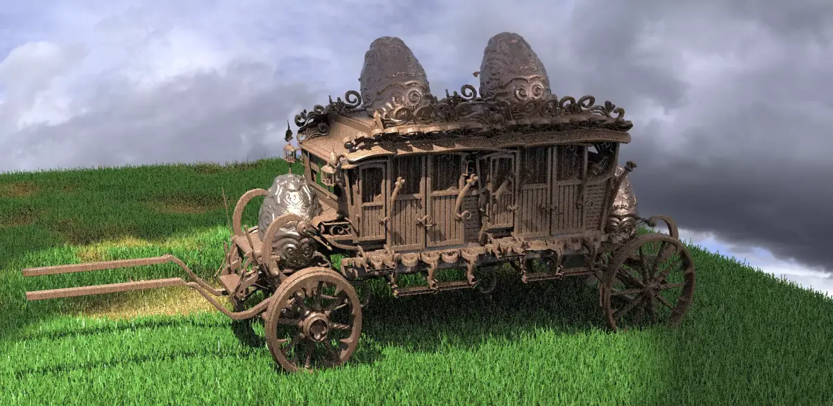 Golden Easter Stage Coach  wooden 3D model