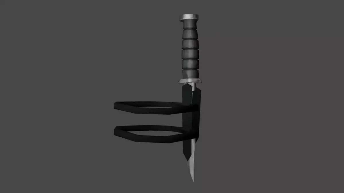 Low Poly Knife With Holster Low-poly 3D model